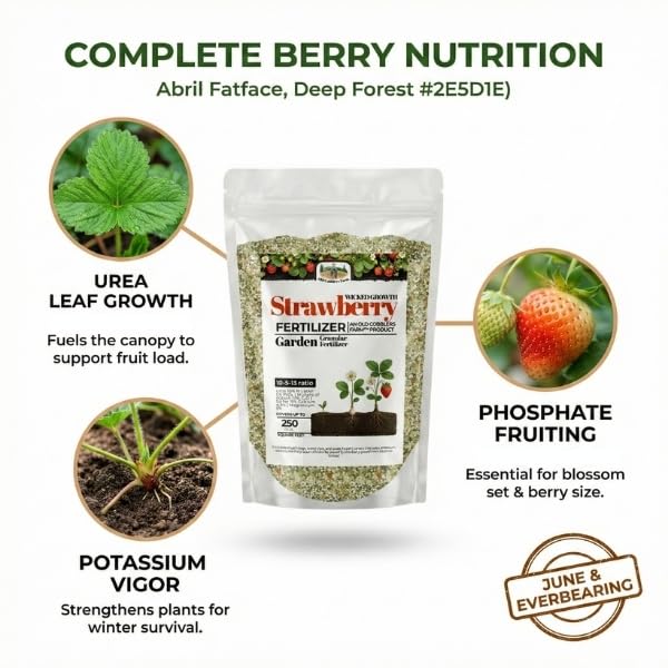 Old Cobblers Farm™ Wicked Growth Strawberry Fertilizer - Enhances Soil Health & Berry Yield - Slow-Release Nutrients for Robust Growth-for Home Gardens (5 lbs | 10 lbs | 15 lbs | 20 lbs) (20lbs)
