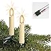Produktbild hellum Weihnachtsbaum Lichterkette Made in Germany, 9,8m beleuchtet mit 15 warmweißen LED Filament Riffelkerzen in ivory, Lichterkette innen mit grünem Kabel, teilbaren Stecker und Clips