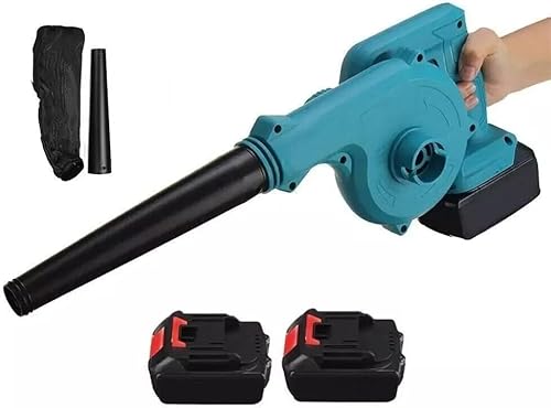Soffiatore Elettrico a doppia batteria 48V per foglie giardino velocità aria regolabile con sacca 2 Batterie