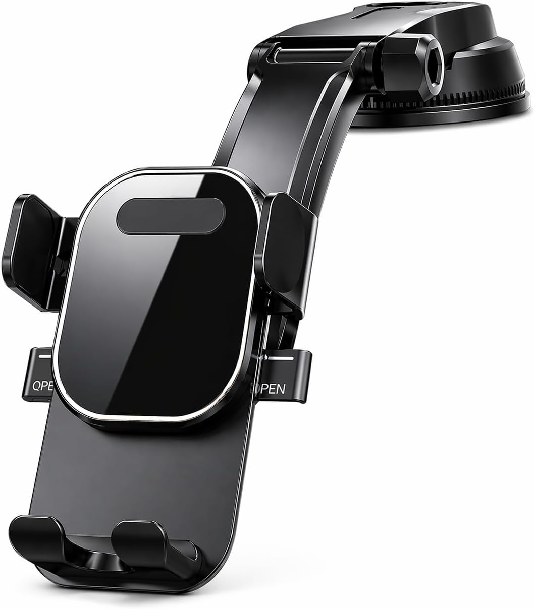 Suporte Veicular para Celular e GPS – Ventosa Forte com Trava Automática e Fixação Estável no Painel ou Para-brisa