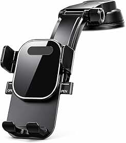 Suporte Veicular para Celular e GPS – Ventosa Forte com Trava Automática e Fixação Estável no Painel ou Para-brisa