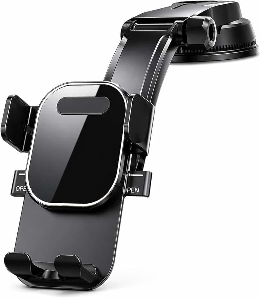 Suporte Veicular para Celular e GPS – Ventosa Forte com Trava Automática e Fixação Estável no Painel ou Para-brisa