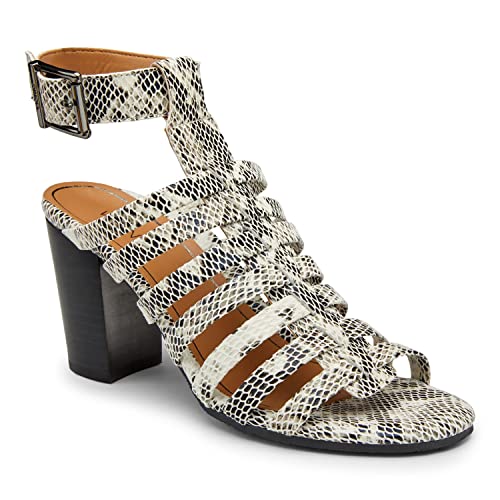 Vionic Sami Womens Heeled Sandal White Black Snake - 9 Medium #TOP1