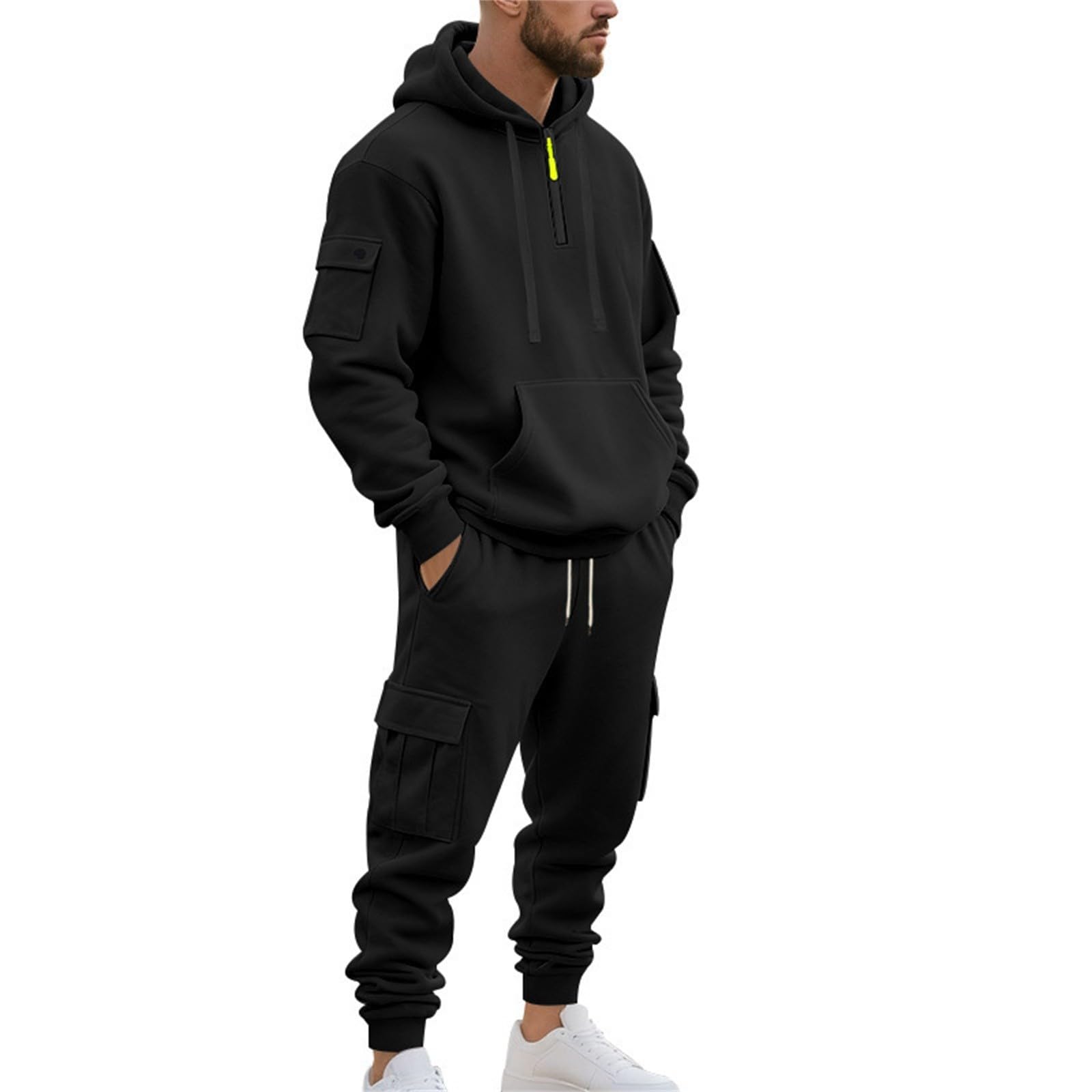 Chandal Hombre Deporte Sudadera con Capucha Térmico Entretiempo Streetwear