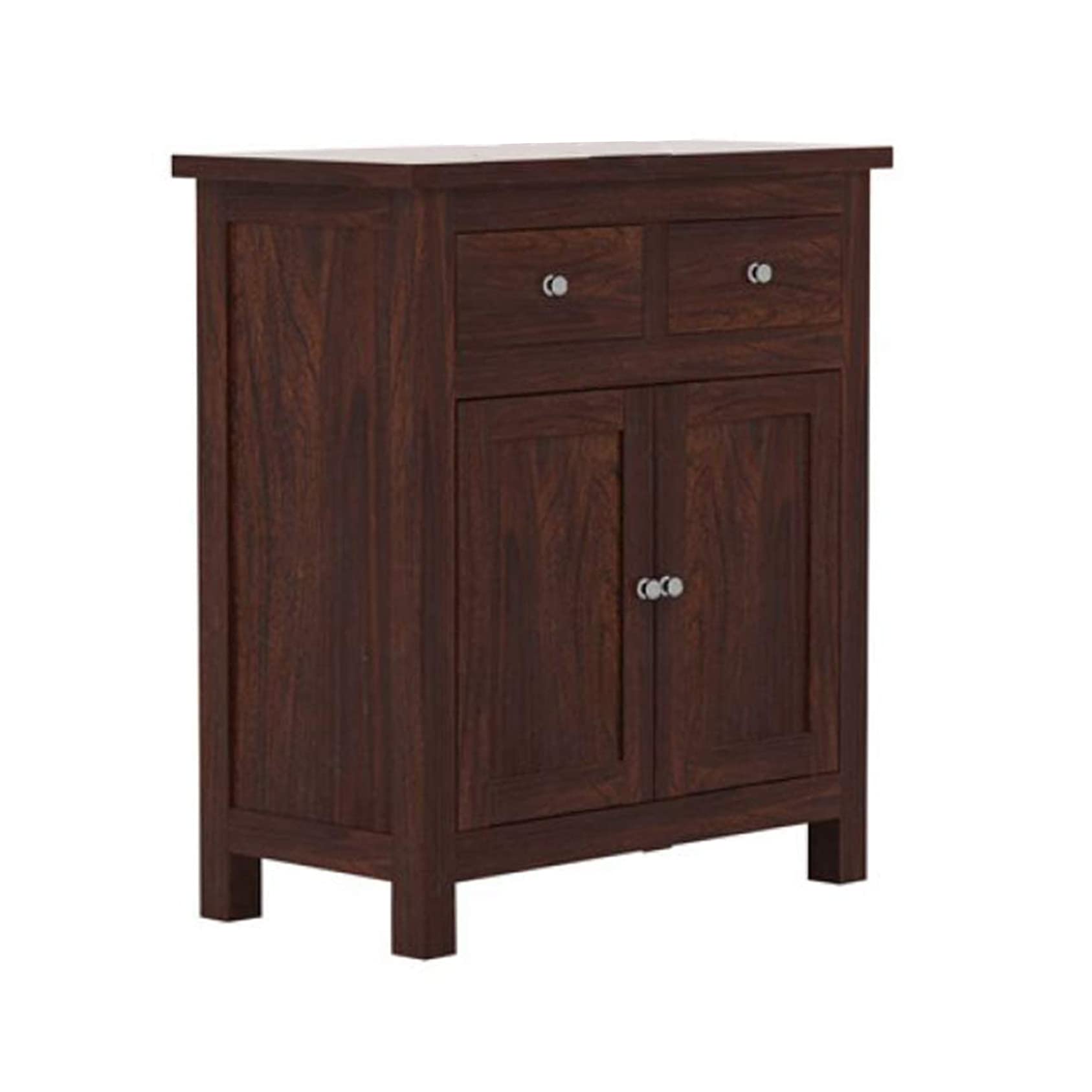 WOODSTAGE Solid Sheesham Wood Sideboard Cabinet with 2 Drawers 2 Door Storage for Living Room Home Office Hall Wooden Sideboard Cabinet Drawers Furniture (Walnut Finish)-image-42