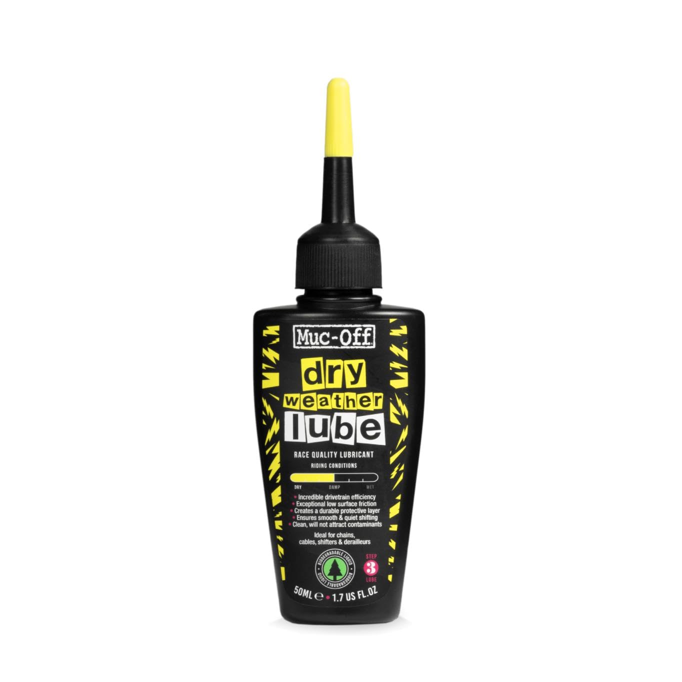 Muc-Off Muc Off Dry Chain Lube, 50 Millilitres - Biodegradable Bike Chain Lubricant, Suitable For All Types Of Bike - Formulated For Dry Weather Conditions