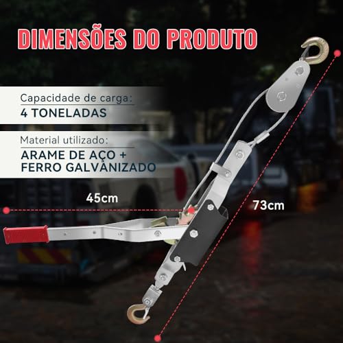 Catraca de Amarração, Guincho Manual, Com Catraca Capacidade 4 Toneladas 4T