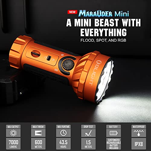 OLIGHT Marauder Mini 7,000 Lumens Bright Flashlight with 600