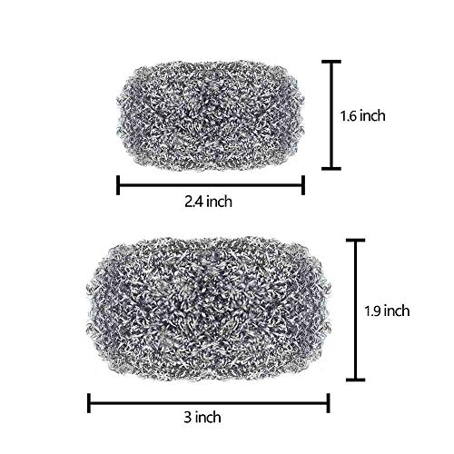 9 Pack Stainless Steel Sponges, Scrubbing Scouring Pad, Steel Wool Scrubber for Kitchens, Bathroom and More