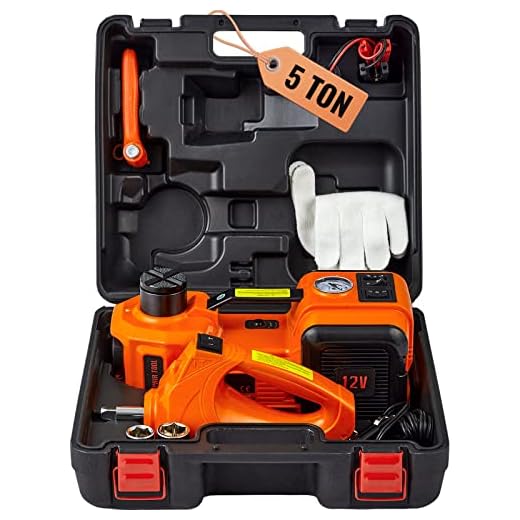 VEVOR Electric Car Jack, 5 Ton/11023 LBS Hydraulic Jack Lift with Electric Impact Wrench, Built-in Inflatable Pump, and LED Light for SUV MPV Sedan Truck Change Tires Garage Repair