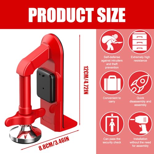 Türstopper Alarm Einbruchschutz 80dB Hotelsicherheit Persönlicher Schutz Einstellbare Türalarm für Zuhause, Hotel, Reisen, mit Batterien
