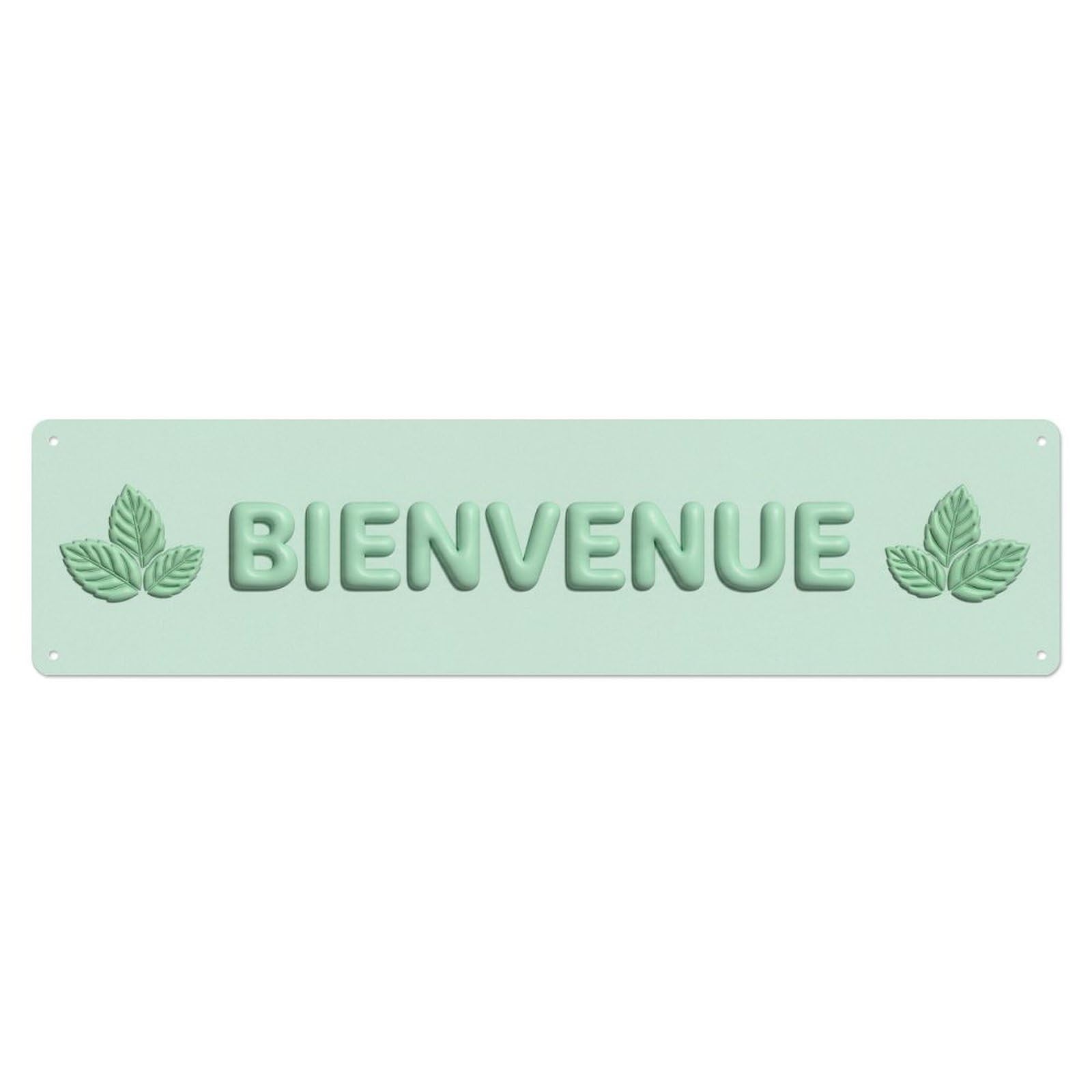 Mint Green Pastel Welcome Metal Tin Skinny Sign Plaque Wall Decor for Cafe, Club Bar, Office, Home Garden Metal Poster 4x16Inch