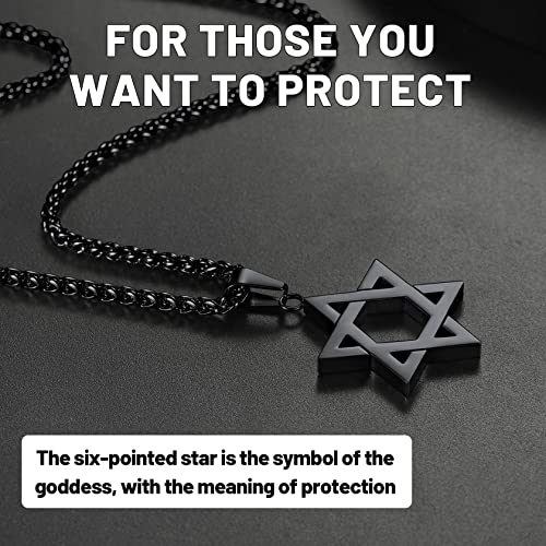 ChainsHouse Black Star of David Stainless Steel Necklace #TOP25
