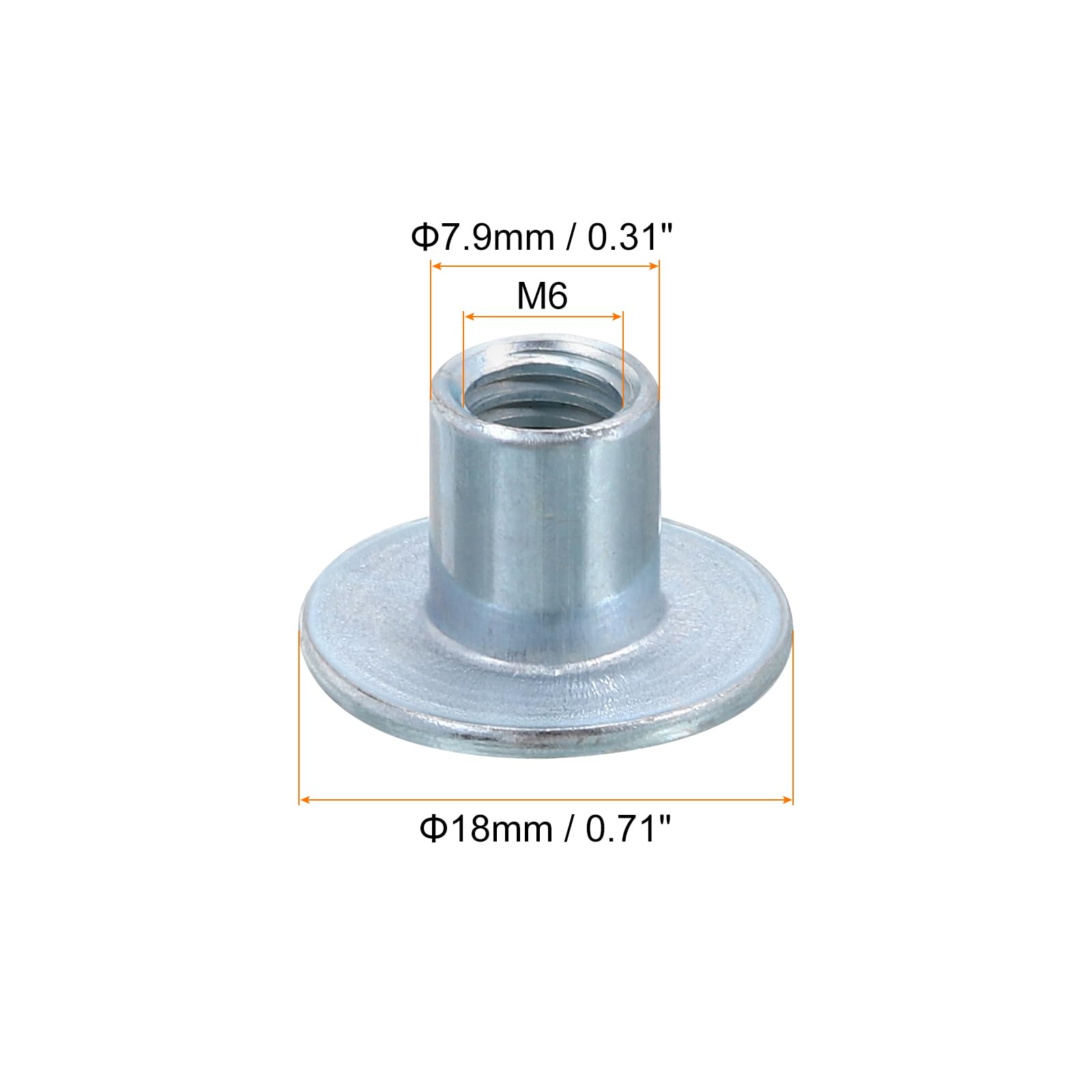Amazon.com: uxcell M6 T-Nuts, 12pcs Carbon Steel Tee Nut Round