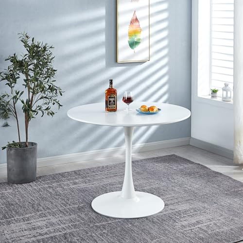AXIOS White Tulip Round Dining Table