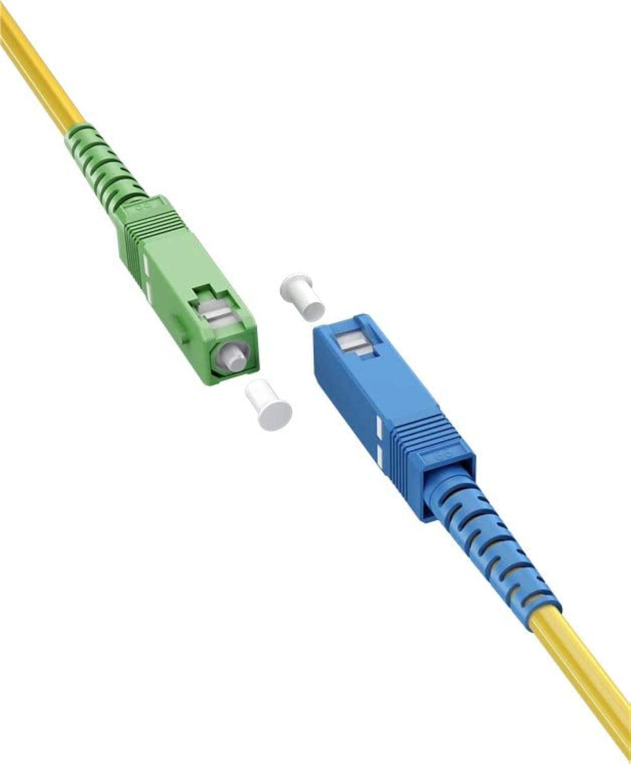 goobay 59663 Fibre Optic Cable (FTTH) / Singlemode (OS2) Simplex/SC APC (8°) Male to SC-UPC (8°) Male/Light Wave Cable / 15 m