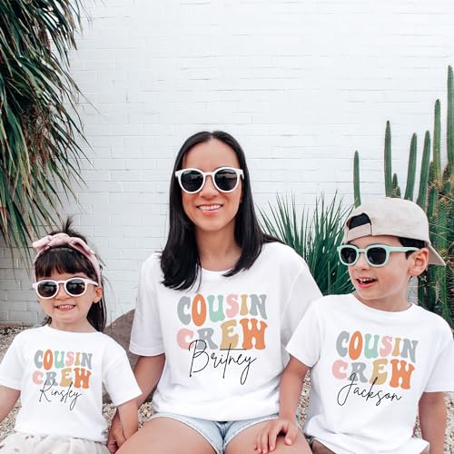Personalized Cousin Crew Shirts For Kids - Custom Name Retro Cousin Crew Toddler Shirt - Family Reunion Vacation - Summer Camping Trip - Groovy Matching Cousins Group Shirts4