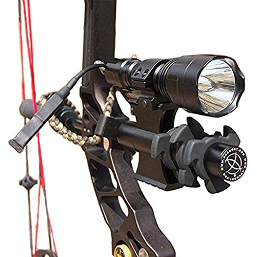 AUKMONT Tactical C8Q5 600 Lumen Archery Compound CNC 20mm Bow Stabilizer Sight Flashlight