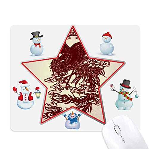 Tapis de souris famille bonhomme de neige et phénix, le cadeau idéal pour les fêtes
