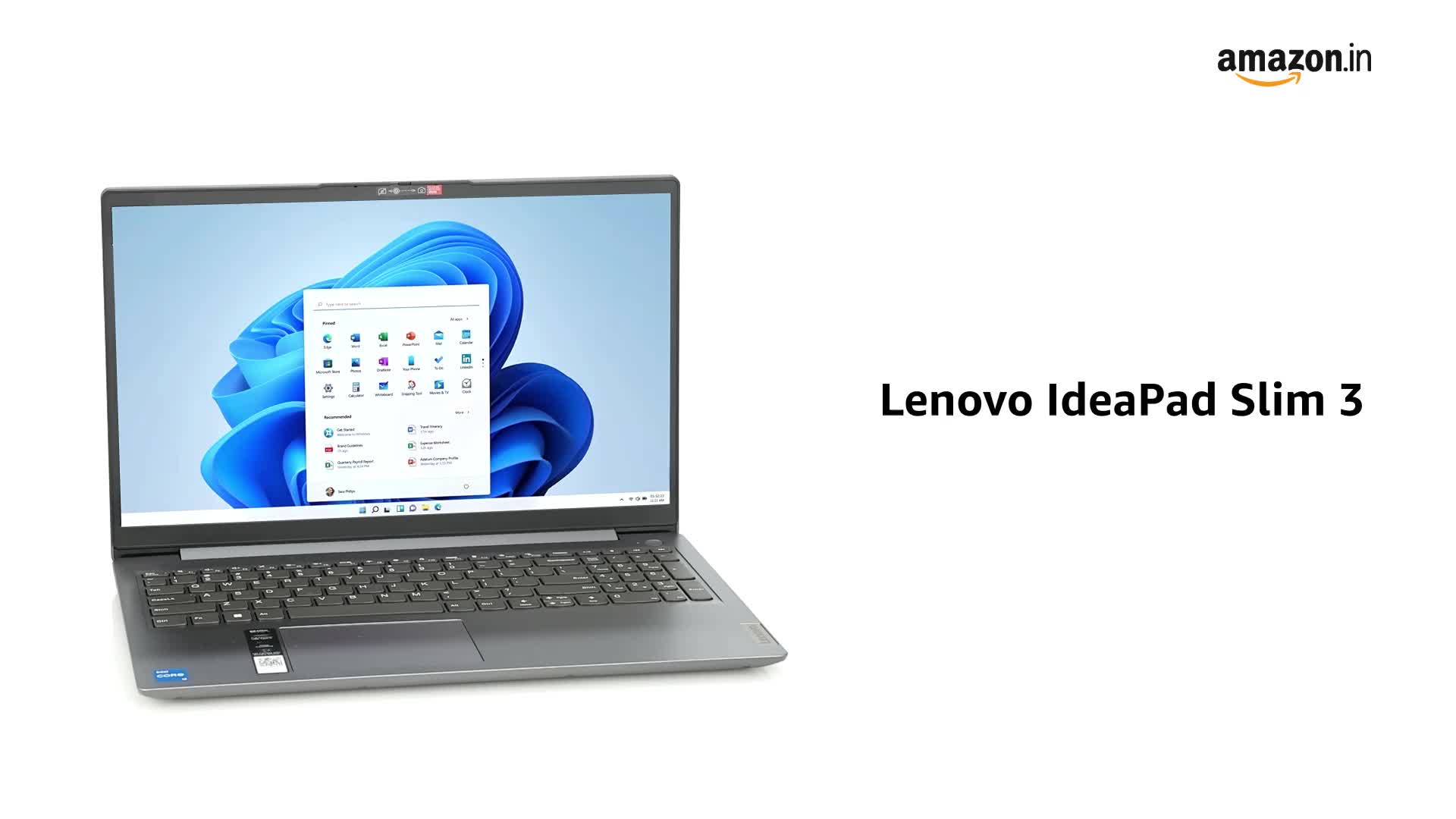 Lenovo IdeaPad Slim 3, Intel Core 12th Gen, 8GB RAM, 512GB SSD