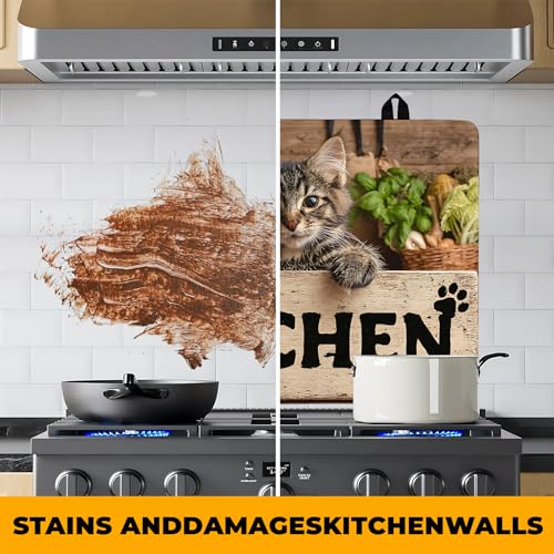 Image of Stove Top Cover Retro Flower Gas Stove Top Cover for Home Decoration Kitchen Pad Non-Stick Washable Cooktop Covers Countertop Protector Keep Stove Clean 28 inchx20 inch (Kitchen cat)