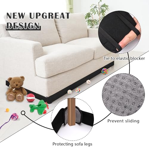 Windspeed Under Couch Toy Blocker for Kids and Pets, Elastic Couch Bumpers for Under Couch Gap Toy Blockers for Under Furniture Bed Couch(118 * 4 in) - Thumbnail 4