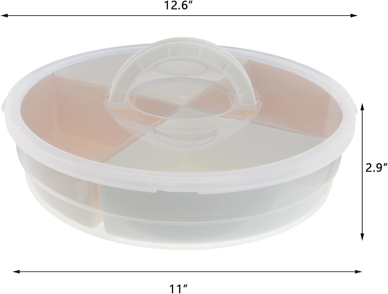 12inch Portable Pie Carrier with Lid and Cupcake Muffin Tart Cookie Fruit Snacks Keeper Food, Pie Carrier Round Pizza Holder Reusable Pie Keeper
