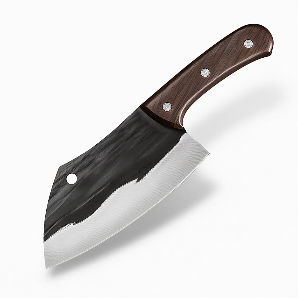 Machado 10" Handmade Serbian Forged Butcher Hunters Meat Cleaver Kitchen Knife | Chopper Bone Cutting Knives - German Stainless Steel - for Home Kitchen Restaurant Outdoor BBQ Camping and Gifting