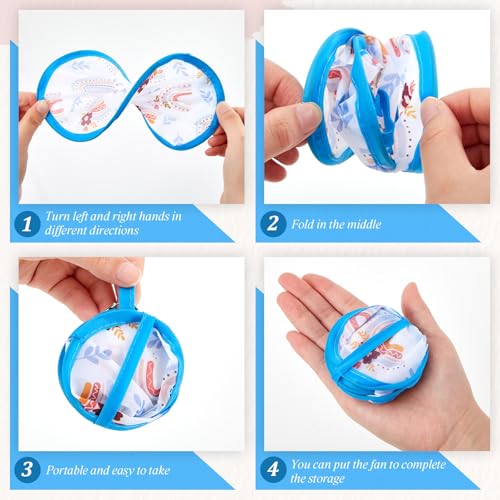 Miniatura 3 de Namalu 6 Abanicos Redondos Plegables De Mano, Estilo Japonés, Para Verano, Plegables, Para Regalo De Boda, Juegos Al Aire Libre, Decoración De Festivales, Recuerdos De Fiesta Colores Arcoíris