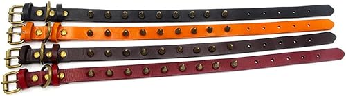 Miniatura 10 de Collar de perro con pinchos para perros pequeños, remache de hongos, piel sintética suave, collar con tachuelas para gato, ajustable para mini raza