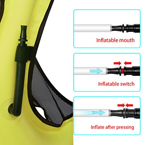 Omouboi Inflatable Snorkel Jacket Adult With Leg Straps For Men Women Snorkel Vest For Snorkeling Diving Swimming (Yellow) #TOP4