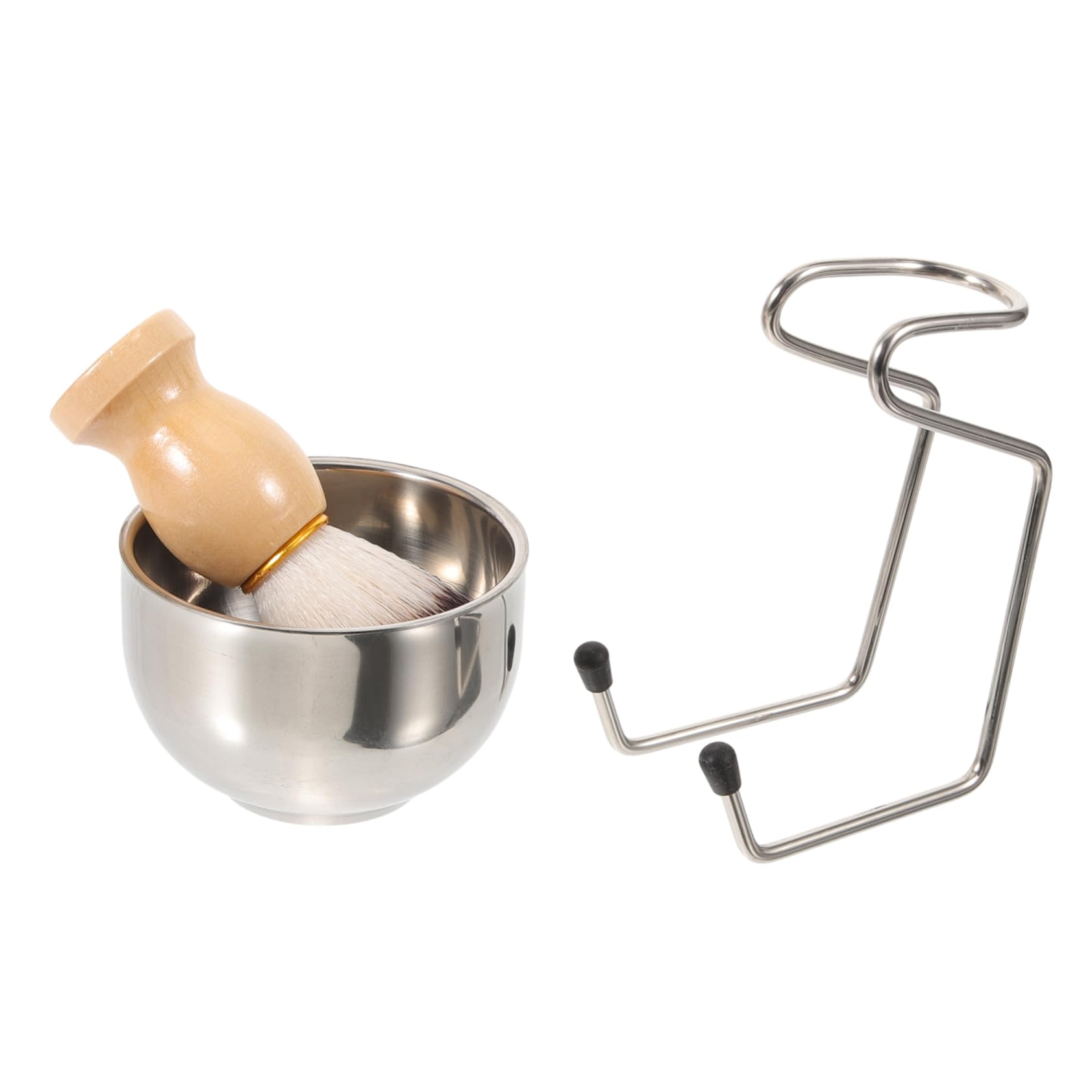 BIUDECO Beard Shaving Accessory Kit Men's Shaving Brush Set with Foaming Bowl Brush Holder Barber