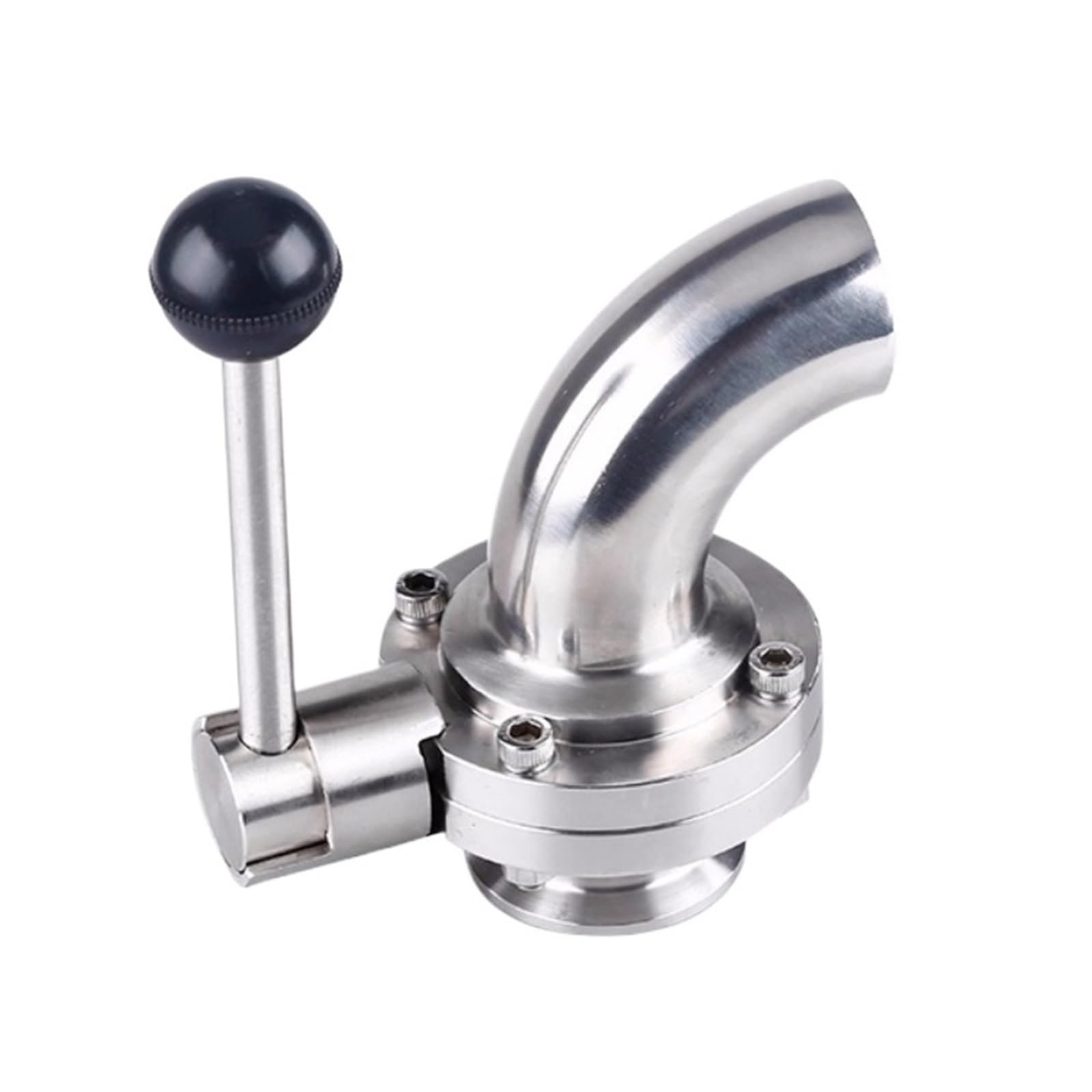 Zlgygleo 38Mm Od50.5mm 1Pcs Clampφ19φ25φ32φ Bend Butterfly Valve Ss304 One Side Elbow And Quick Installation(38Mm Od50.5mm)