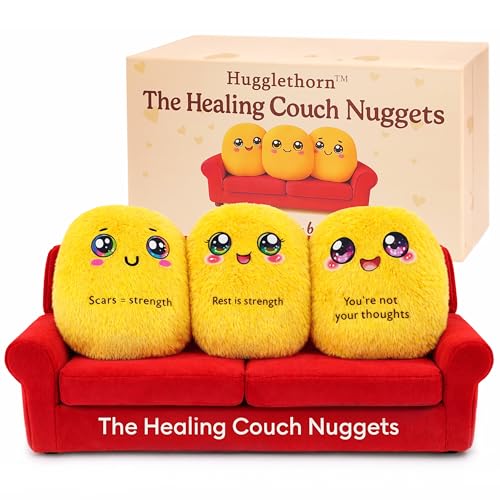 Image of Healing Couch Nuggets - Emotional Support Nuggets Plush Set for Adults & Teens, Emotional Support Plush & Plushies with Story Card & Gift Box, Meaningful Desk Decor & Encouragement Gift