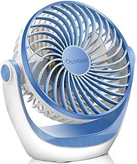 OCOOPA USB Fan, USB Desk Fan Table Fan with Strong Airflow & Quiet Operation, Portable Cooling Fan Speed Adjustable 360°Rotatable Head for Home Office Bedroom Table and Desktop (Blue)