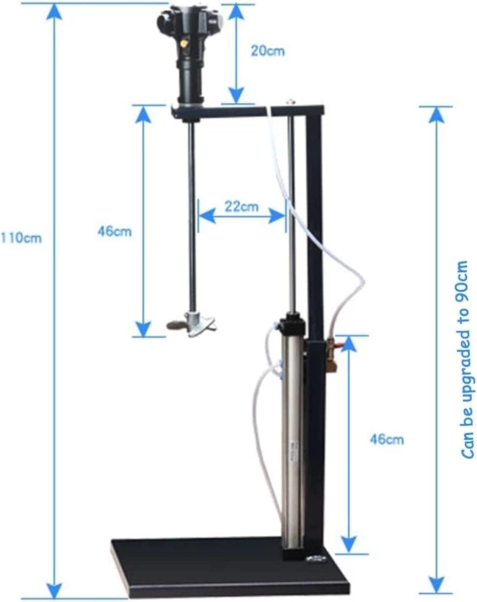 Industrial Paint Mixing Air Powered Mixer - 5 Gallon/20L Automatic Lift Paint Agitator with Adjustable Height, Stainless Steel Tabletop, Ink Mixer for Dye and Hydrosol Mixing