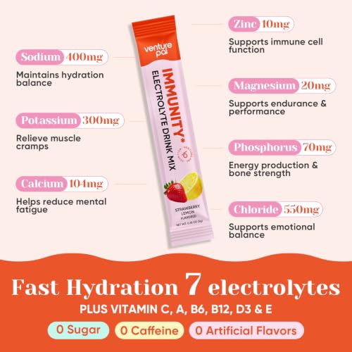 Image of Venture Pal Sugar Free Hydration Packets+Immune-Liquid Daily IV Drink Mix