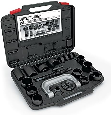 Powerbuilt Ball and U Joint Service Set, 23 Piece Tool Kit, Remove and Install Ball Joints, Receiving Tube, Adapters, Sockets - 648617