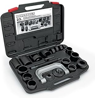 Powerbuilt Ball and U Joint Service Set, 23 Piece Tool Kit, Remove and Install Ball Joints, Receiving Tube, Adapters, Sockets - 648617