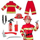 Breevo Firefighter Costume for Kids 3T Fire Fighter Boys Toddler 2T Halloween 5T 4T 4-6