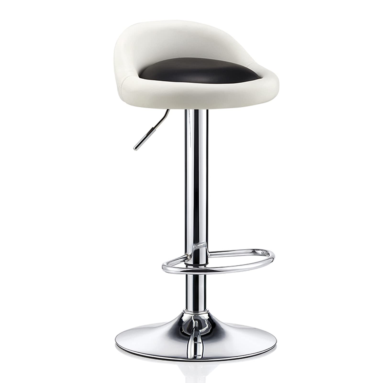 OLAMASA Silla de Bar Ajustable Taburete de Bar con Asiento Tapizado de PU Redondo con Respaldo Bajo, Taburete de Altura de Mostrador para Cocina Isla Desayuno Sala de Fiesta Cafetería