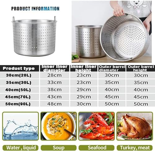 Olla de acero inoxidable de gran capacidad con base difusora para freidora y pavos 6