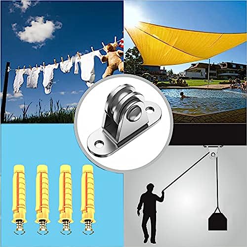 Nudiuhis 304 Edelstahl-Flaschenzug, Kleiner Flaschenzug, Geräuschloser Flaschenzug, Materialhandhabung und DIY-Set, Umzug, 2 Stück