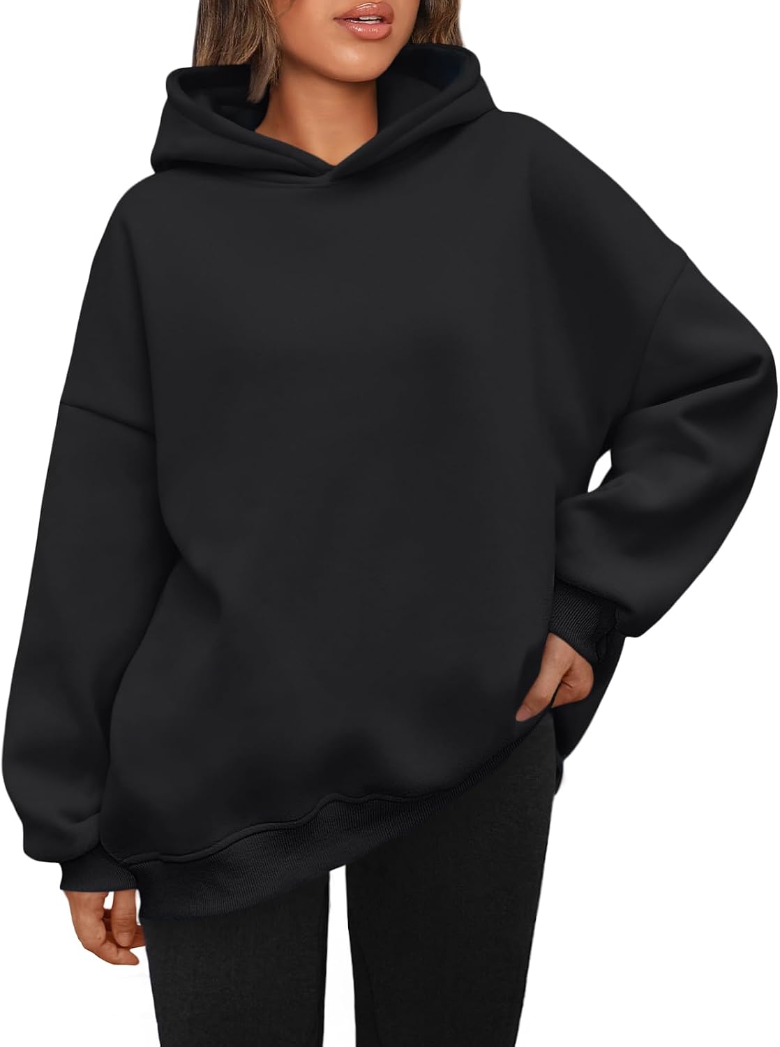 AUTOMET Womens Black Hoodies Oversized Sweatshirts Hooded Pullover Casual Workout Clothes 2023 Fall Fashion Outfits Zip Up Jackets Winter Sweaters, Black, XL