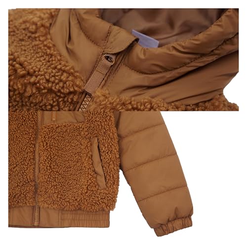 Rokka&Rolla Boys' Water-Resistant Teddy Sherpa Puffer Jacket4