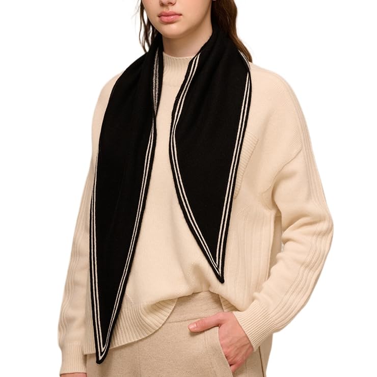 Knit Triangle Scarf for Women Cashmere Head Scarf Neckerchief Old Money Aesthetic Accessories Streetwear2