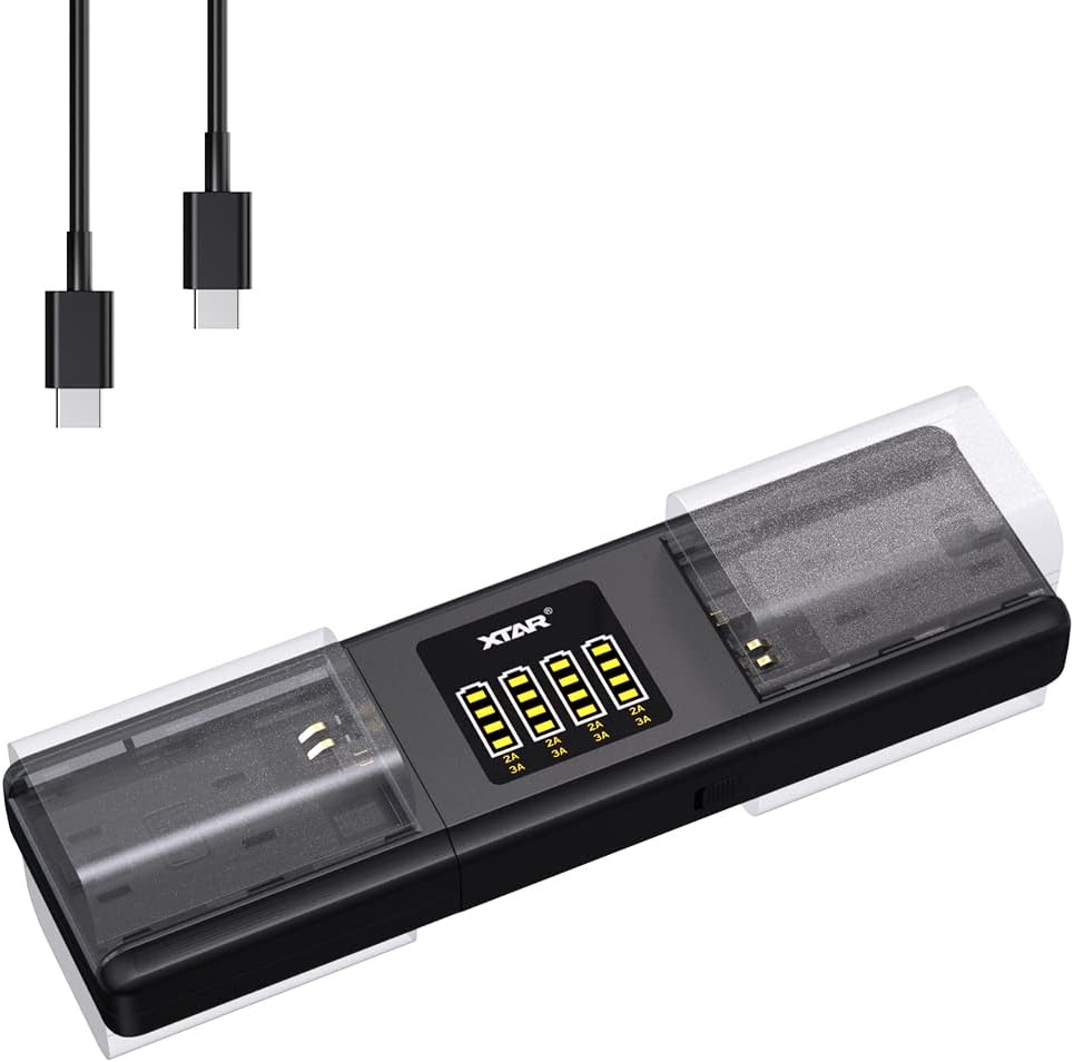XTAR SN4 Multi Battery Multi Model Camera Battery Charger LP-E6 LP-E6N LP-E6NH simultaneously for Four Battery Charging with 3A Maximum Current