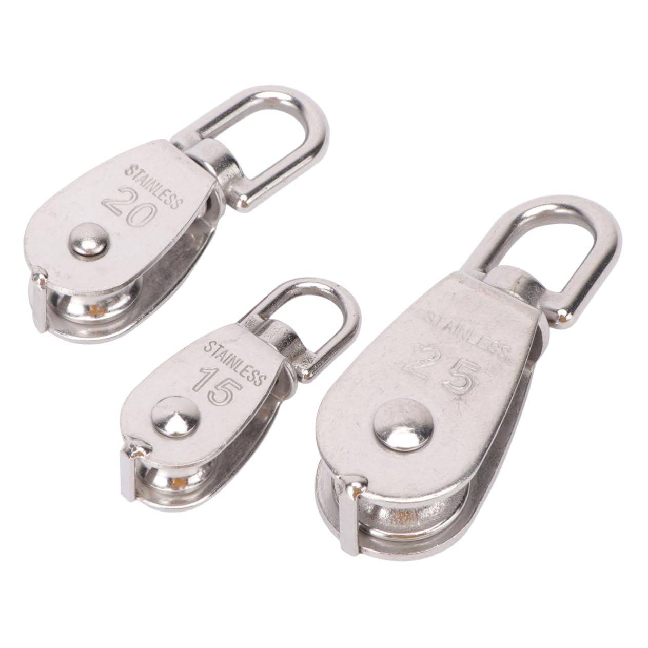 CIYODO Pulley Wheel 15/20/25mm Single Pulley Stainless Steel Single Swivel Pulley for Industrial Use