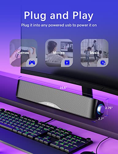Nylavee SK100 Computer Speakers, Hifi Sound Quality Computer Sound Bar thumb #4