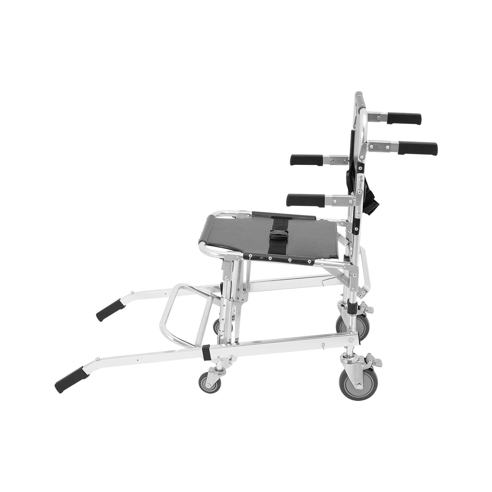 Silla de escalera de aleación de aluminio negra, silla plegable de evacuación, para bomberos rescate al aire libre, centro de primeros auxilios 52 x 100 x 93 cm